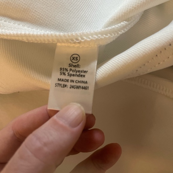 White Bodycon Dres Black Contrast Piping Pemblum Hem Sleeveless Fit & Flare XS - Picture 5 of 10